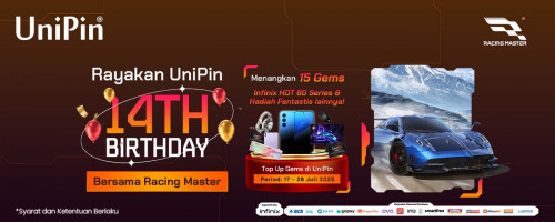 [UniPin 14Birthday] Top Up Racing Master di UniPin – Bawa Pulang Hadiah Fantastis & 15 Gems Gratis!